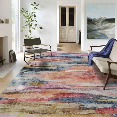 DECOMALL Graffit Washable Area Rugs, Modern Abstract Non-Slipping Carpet for Bedroom Living Room Dinning Room Home Office, Multi 5’x7’