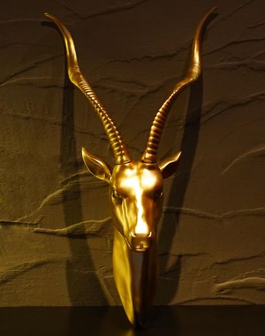 Fashionoda Large Antelope Wall Sculpture Statue - Wall Mounted Animal Heads - Rustic Dining Room Decor & More, Antelope Decorations for Home - 20.5 inch