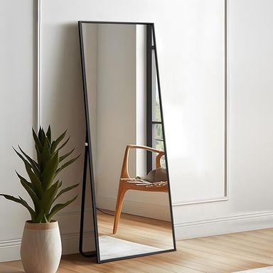Amazon.com: self Full Length Floor Mirror 47"x16" Large Rectangle Wall Mirror Hanging or Leaning Against Wall for Bedroom, Dressing and Wall-Mounted Thin Frame Mirror - Black, 47" x 16" (USAM004) : Home & Kitchen