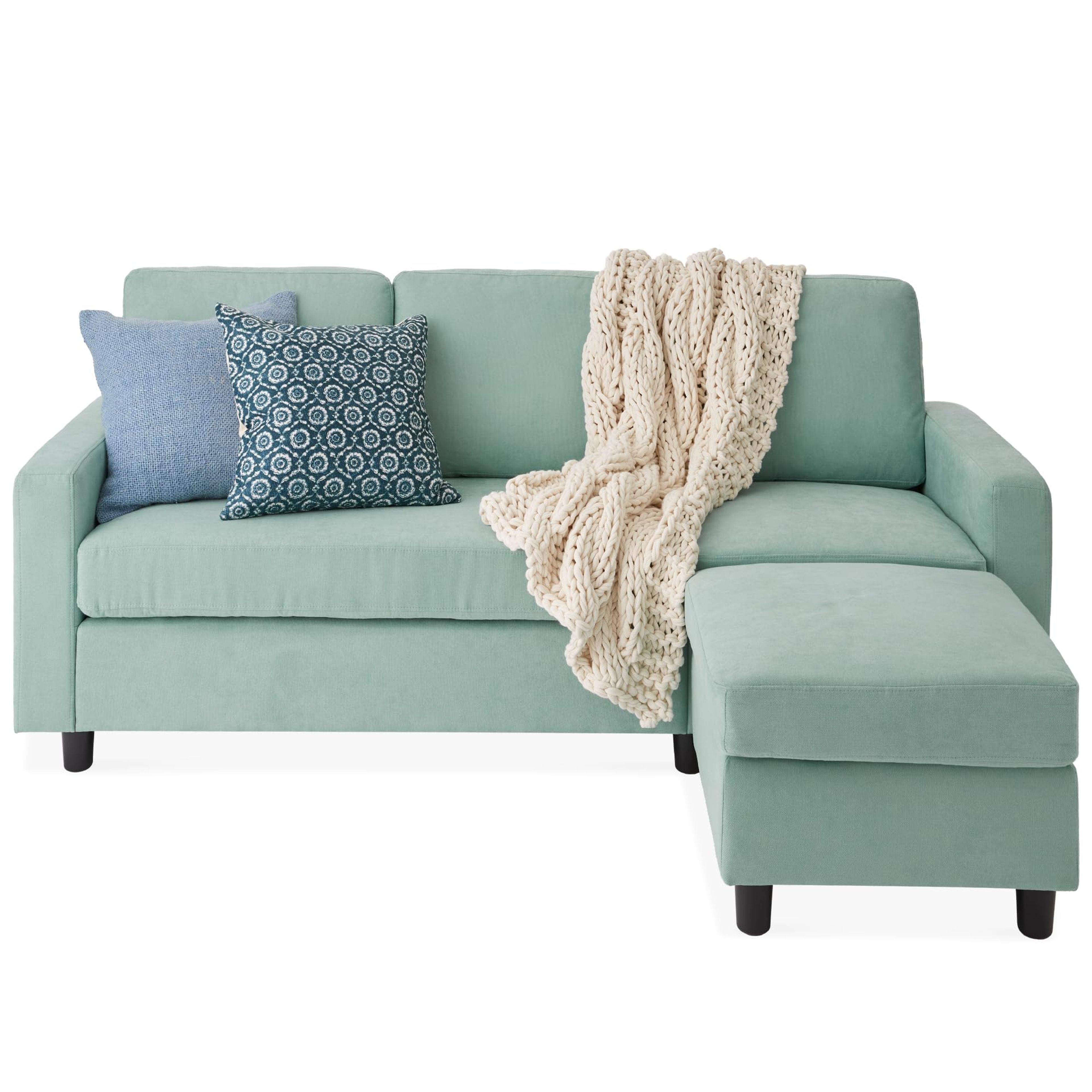 Best Choice Dark Blue 3-Seat Sectional Sofa with Chaise