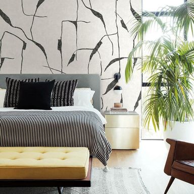 RoomMates RMK12210M Nikki Chu Off White and Charcoal Black Ivory Coast Peel and Stick Wall Mural White/Black
