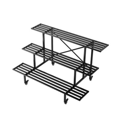 Zhongma 3 Tier Sturdy Metal Plant Stand with Wheels, L45.67 x W26 x H26 inch, Heavy Duty Plant Holder for Home Indoor and Outdoor, 660 LBS Capacity & Heavy Duty Construction 3 Tier L45.67 x W26 xH26 with Wheels