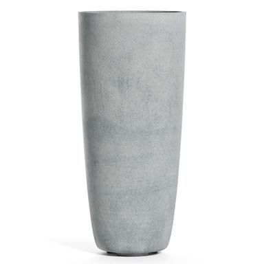 Lofto Tall Planter – Concrete Stone Finish – Fiberglass Indoor/Outdoor and Weather-Resistant Large Planter (19.7" D x 43.7" H Exterior, 18.5" D x 43.3" H Interior) Concrete Stone 19.7"D x 43.7"H