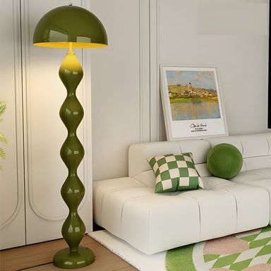 LITFAD Unique Floor Lamp with Iron Shade and Foot Switch Modern Floor Light for Stylish Indoor Lighting 3 Color Temperatures - 110V-120V Green