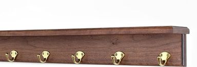 Amazon.com: PEG AND RAIL Solid Cherry Shelf Coat Rack with Solid Brass Single Style Hooks (Mahogany, 42" with 8 Hooks) : Home & Kitchen