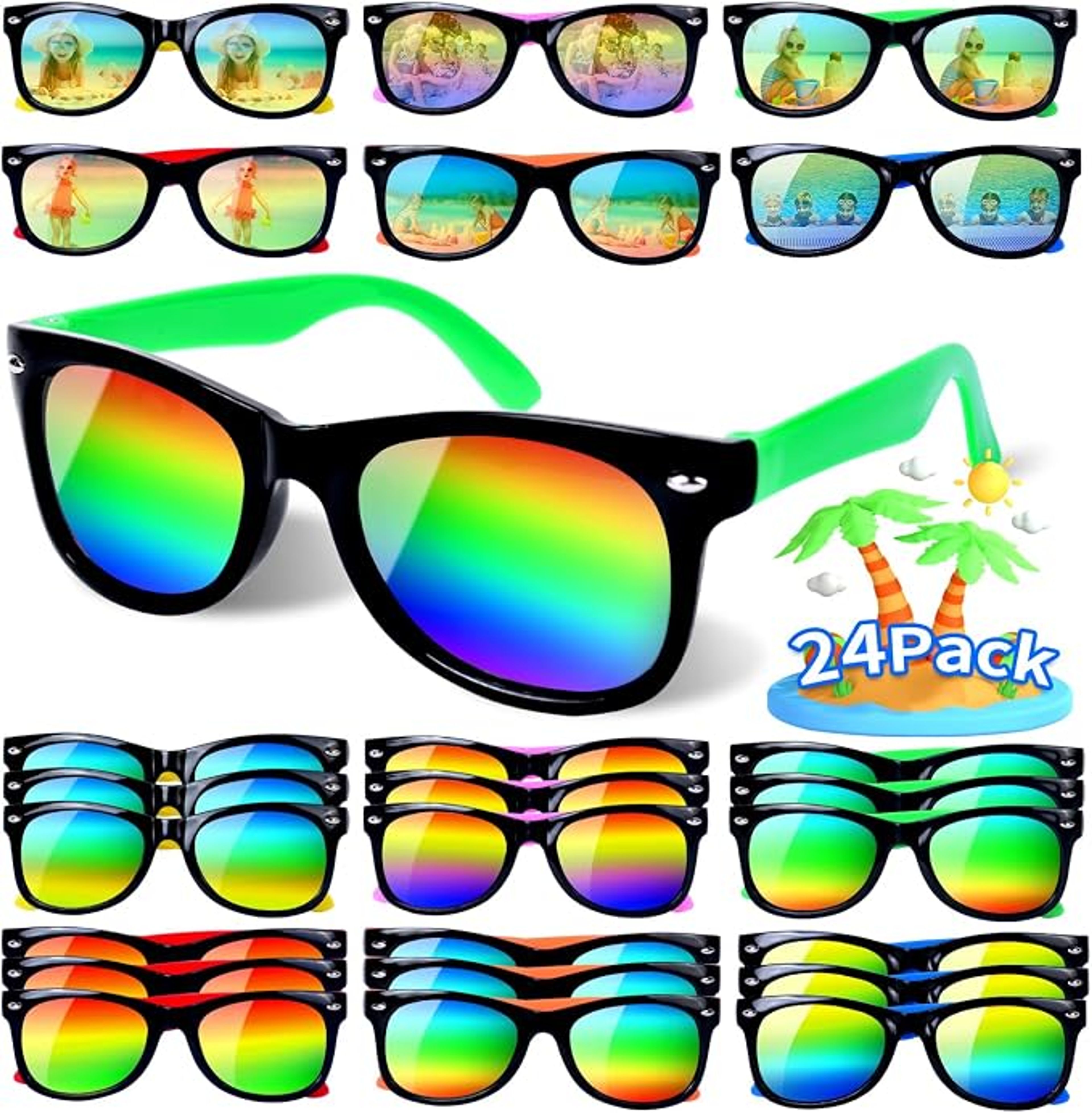 Kids Sunglasses Bulk 24 Pack - UV400 Protection Party Favors