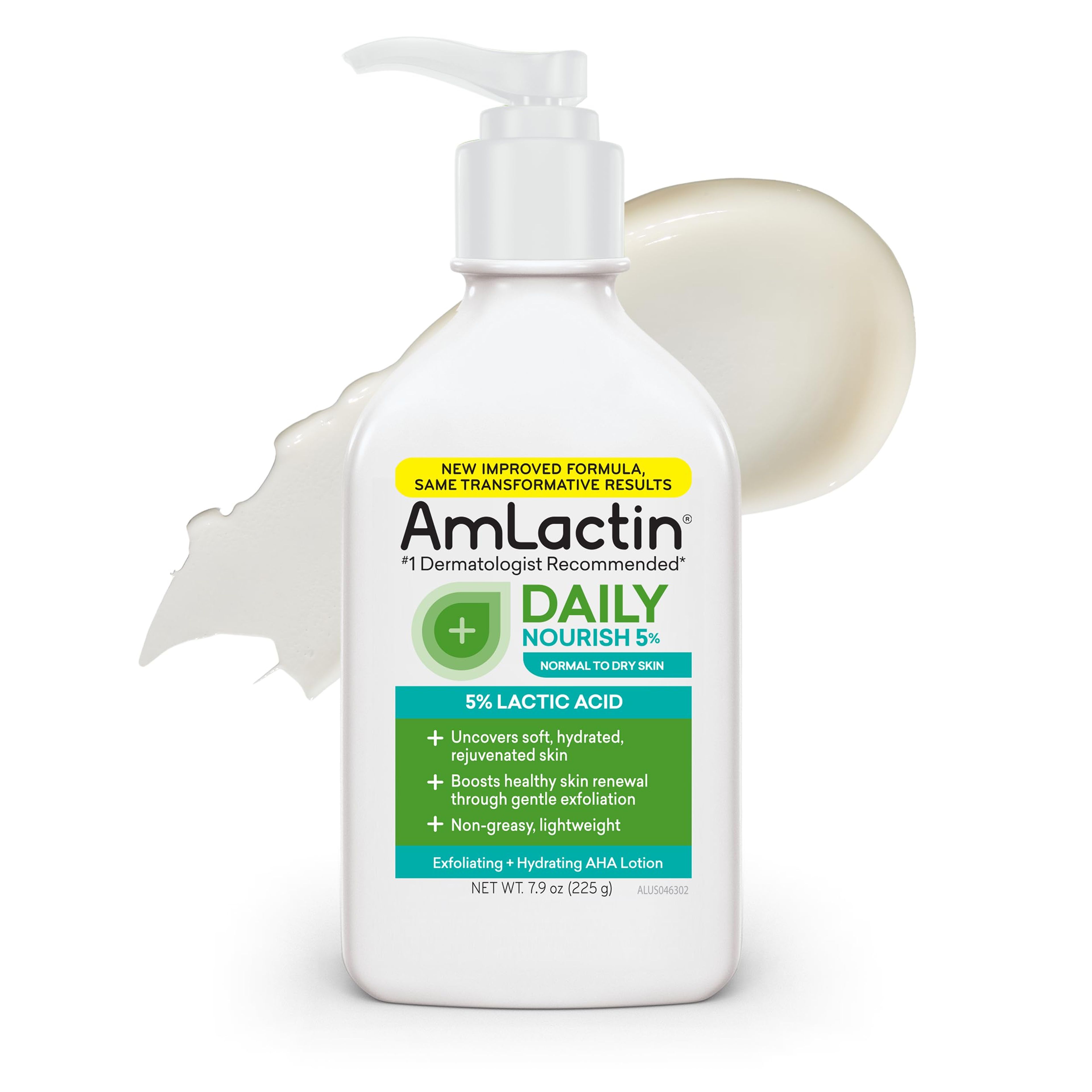 AmLactin Daily Nourish Lotion: 5% Lactic Acid for Dry Skin Relief, 7.9 oz