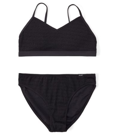 Abercrombie & Fitch Girl's Triangle Two-Piece Swimsuit (Little Kids/Big Kids) Black 11-12 Big Kid