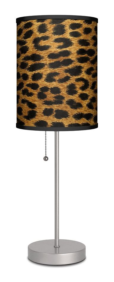 Nature Table Lamp for Bedroom, Living Room, Office Desk Lighting Home Decor, Leopard Print Printed Lampshade Gifts