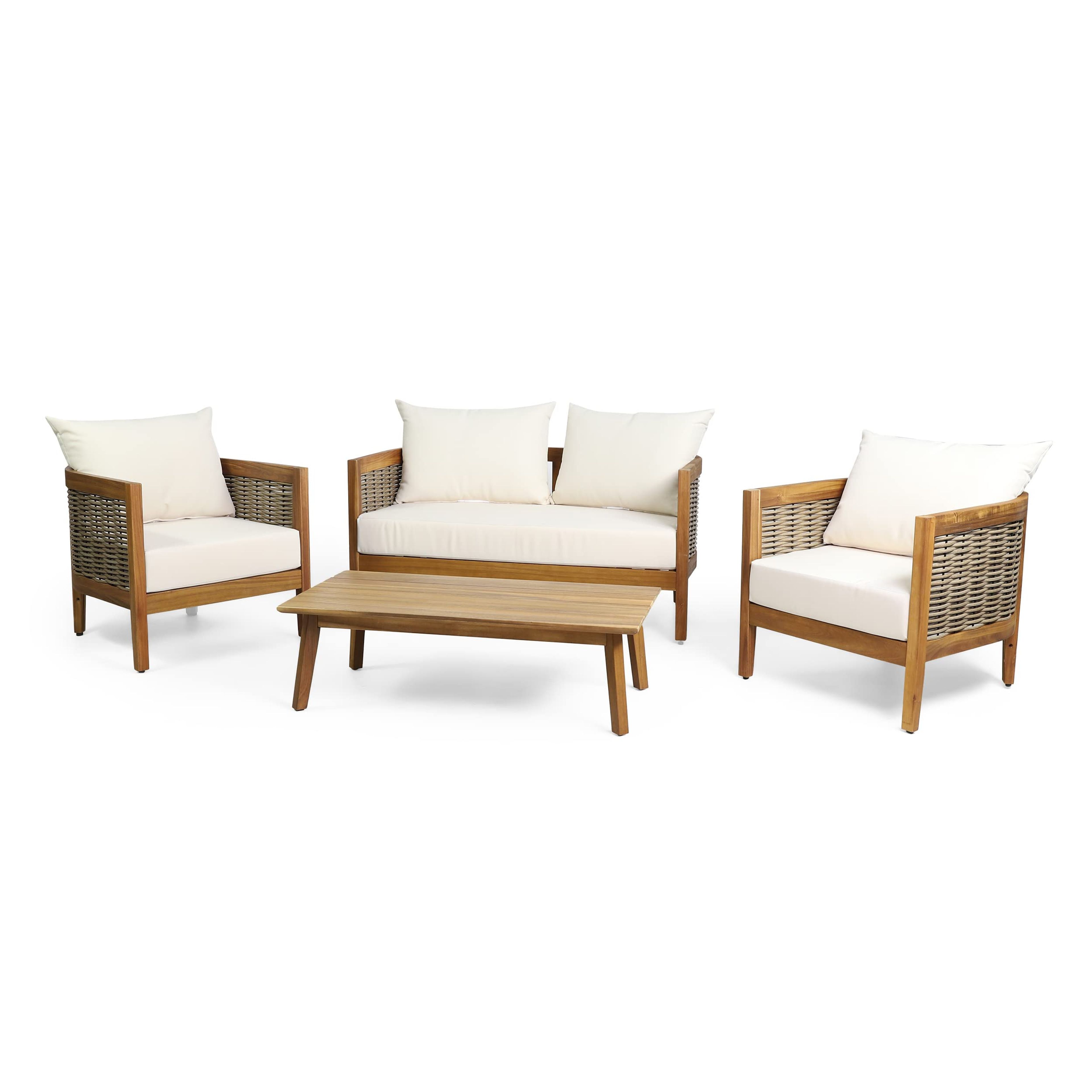 Christopher Knight Home Burchett 4pc Outdoor Chat Set