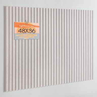 Large Bulletin Board, 48 x 36 inches Felt Board Decorative Pin Board, 4' x 3' Cork Board Alternative for Wall, Foldable Photo Board with 20 Pushpins - Oatmeal Stripes