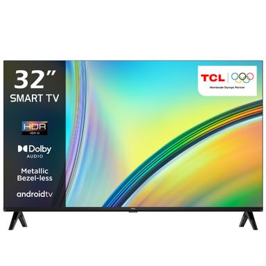 TCL 32 Inch LED HDR Full Frameless Smart TV, Android TV, Google Assistant, Dolby Audio Sound, Netflix, Youtube, Google Play Store, 32S5400AF - (2024 Model) 32 inches FHD