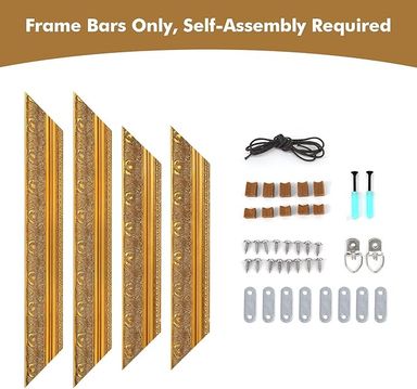 Amazon.com - FOLKOR DIY Wood Frame for 24x36 Canvas Paintings, 2.4" Wide Antique Gold Ornate Canvas Frame for Oil Painting Art Prints, Home Living Room Wall Decor