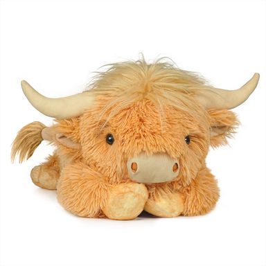 Weighted Highland Cow Stuffed Animals | 4.2 Lbs Weighted Highland Cow Plush for Kids & Adults | 21.6 Inch Large Cattle Pillow Toy Gift for Christmas Birthday Gift Yellow