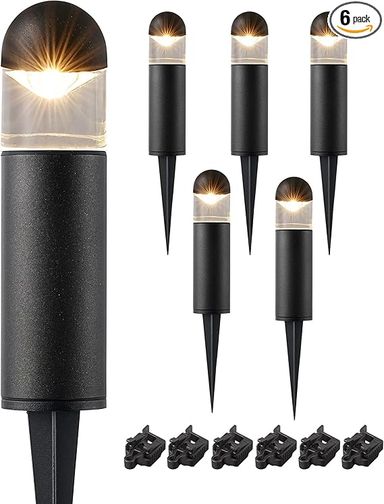 EDISHINE Low Voltage Landscape Lighting, 12V 3W 3000K Warm White, Electric Outdoor Bollard Lights with Connectors, Waterproof LED Pathway Driveway Walkway Lights Wired for Yard Garden - Amazon.com