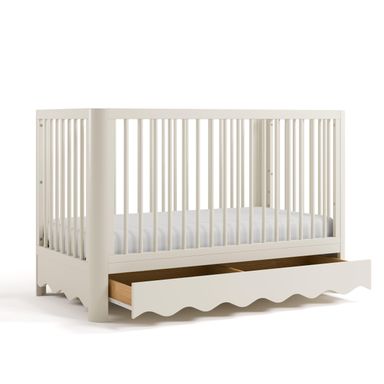 Storkcraft Casablanca Convertible Crib with Drawer and Toddler Guardrail (Frosted Oat) – GREENGUARD Gold Certified, Toddler Bed Conversion Kit Included, Fits Standard Crib Mattress, Crib with Storage