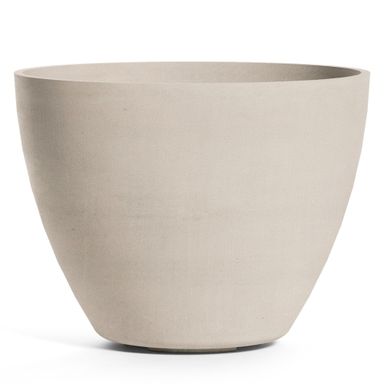 Lupo Tapered Planter – Sand Stone Finish – Fiberglass Indoor/Outdoor and Weather-Resistant Large Planter (32.3" D x 24.6" H Exterior, 30.7" D x 24" H Interior) Sand Stone 32.3 in x 32.3 in x 24.6 in