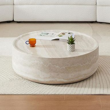 Amazon.com: Round Coffee Table for Living Room, Modern Circle Coffee Table Faux Mars Pattern Center Table for Apartment, No Need Assembly (Marble, 39.37 Inch) : Home & Kitchen