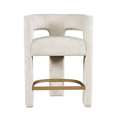 Jofran Upholstered Dining Chair with Arms – Versatile Bar Stools and Counter Height Bar Stools – Stylish Seating for Kitchen, Dining Room, or Home Bar, Natural