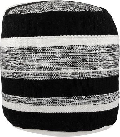 Amazon.com: Northlight 18" Black and White Striped Outdoor Woven Pouf Ottoman : Patio, Lawn & Garden