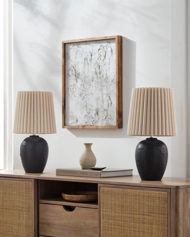 Mark&Day Table Lamps, Register Modern Black Bedside Table Lamp Set of 2 for Nightstand Bedroom, Living Room or Office (19" H x 8" W x 8" D)