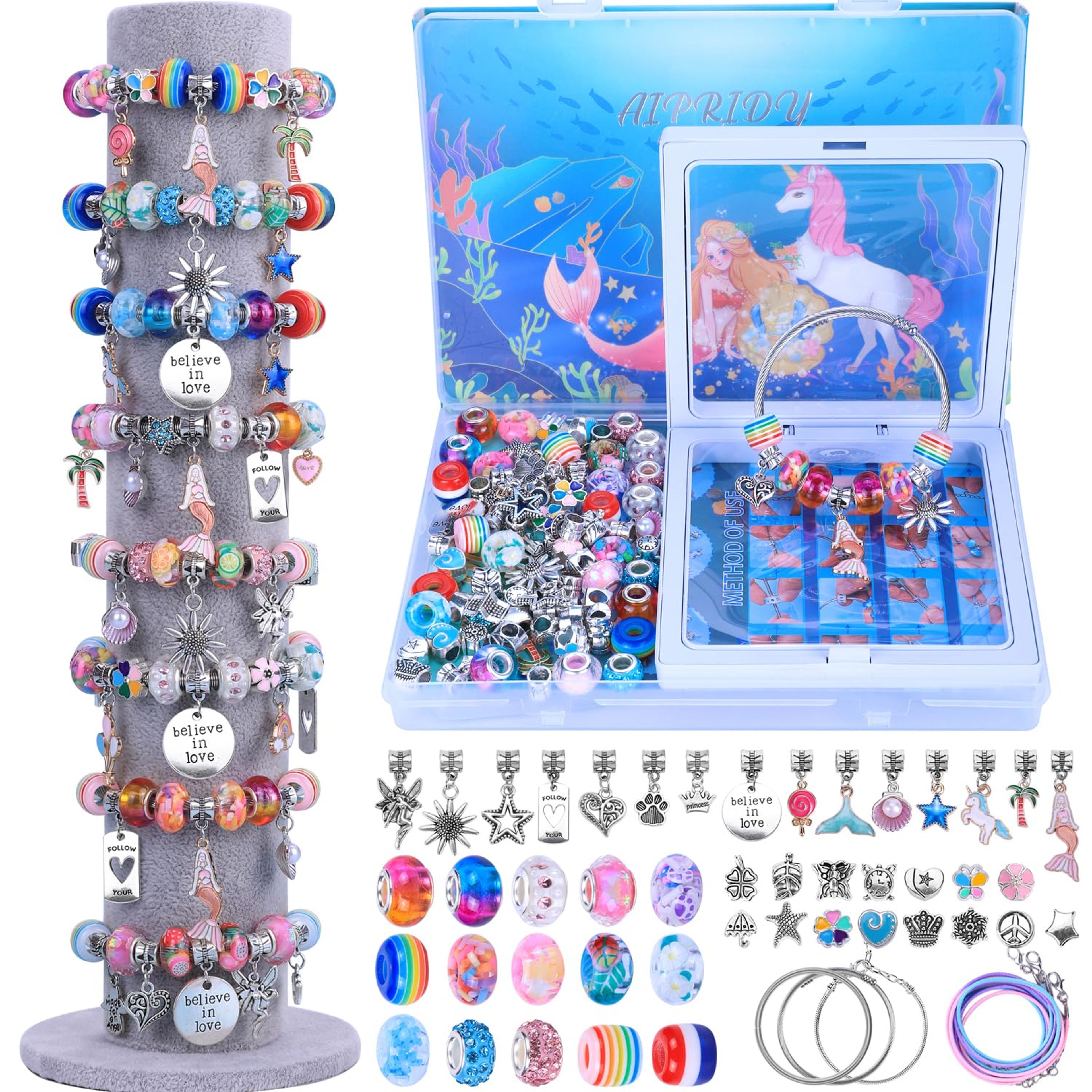 Unicorn Mermaid Bracelet Making Kit for Girls 5-12 - 72pc Crafts