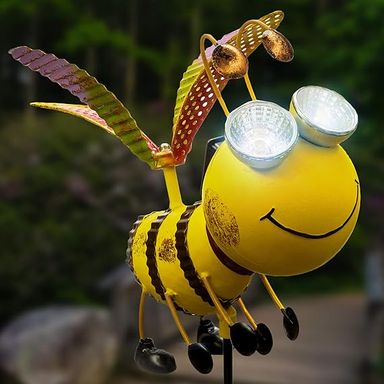 Bee Garden Decor - Add A Touch of Whimsy to Your Outdoor Living Space with This Bumble Bee Metal Yard Art - Bee Yard Decor - Amazon.com