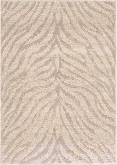 BoutiqueRugs Manteca Zebra Print Area Rug - Peach, Light Gray, Taupe - 3'11" x 5'7" 3'11" x 5'7" (Rectangular) Beige, Light Gray, Taupe / Manteca