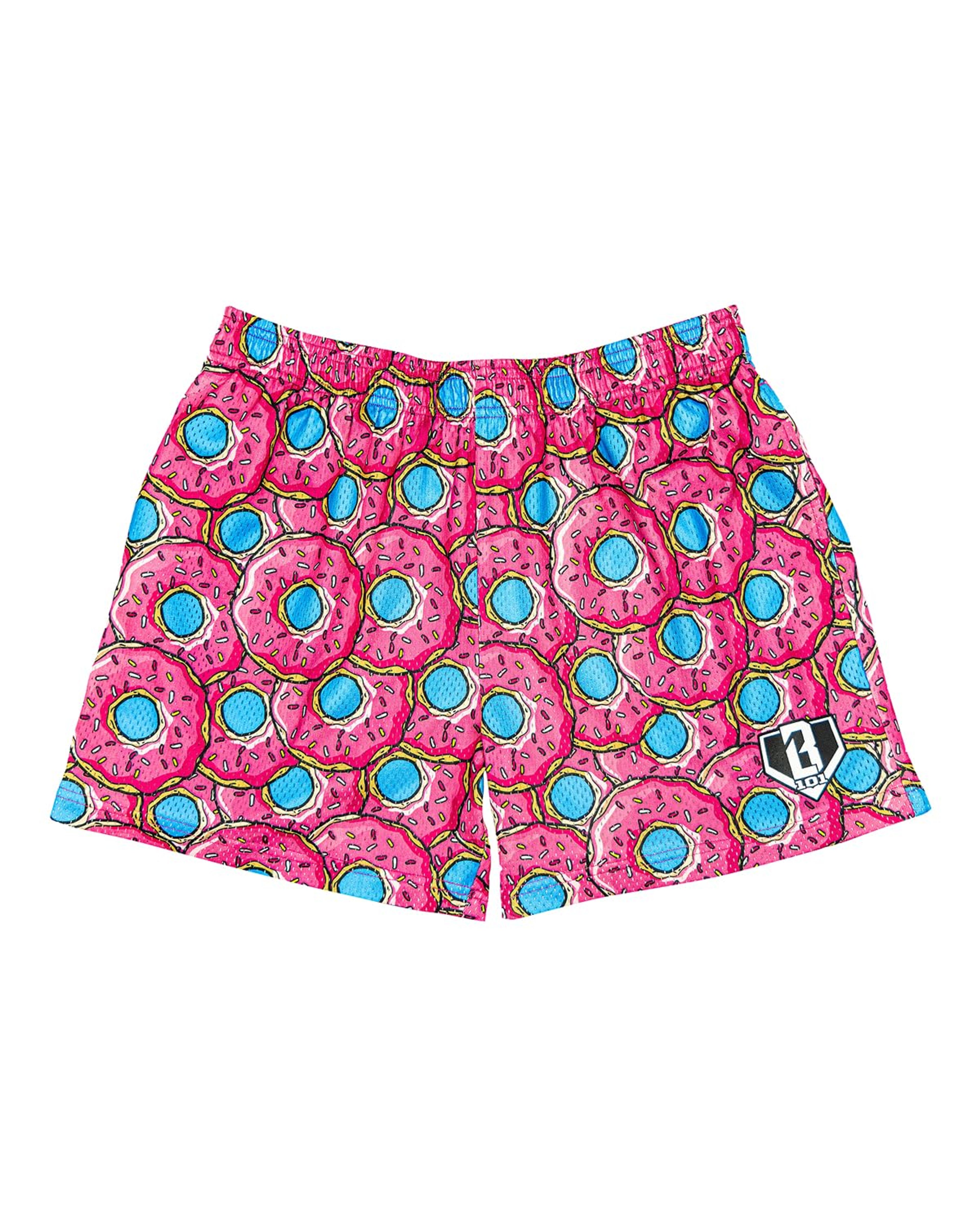 Youth Donut Mesh Baseball Shorts Strawberry Large 5" Inseam