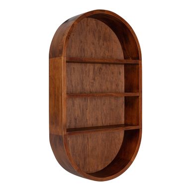 Kate and Laurel Hutton Midcentury Capsule Wall Shelf; 16 x 28; Walnut Brown; Geometric Decorative Shelves for Wall