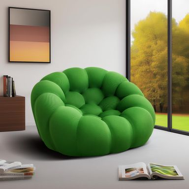 47'' Bubble Sofa, Oversized Single Lazy Sofa, Modern Mesh Fabric Floor Couch, 3D Honeycomb Shape Floor Sofa, No Assembly Required Curved Couch for Living Room, Office