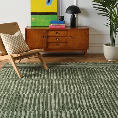 Soloba 7'10"x10' Washable Area Rug for Living Room Bedroom - 100% Recycled Oeko-TEX Certified, Medium Pile, Green