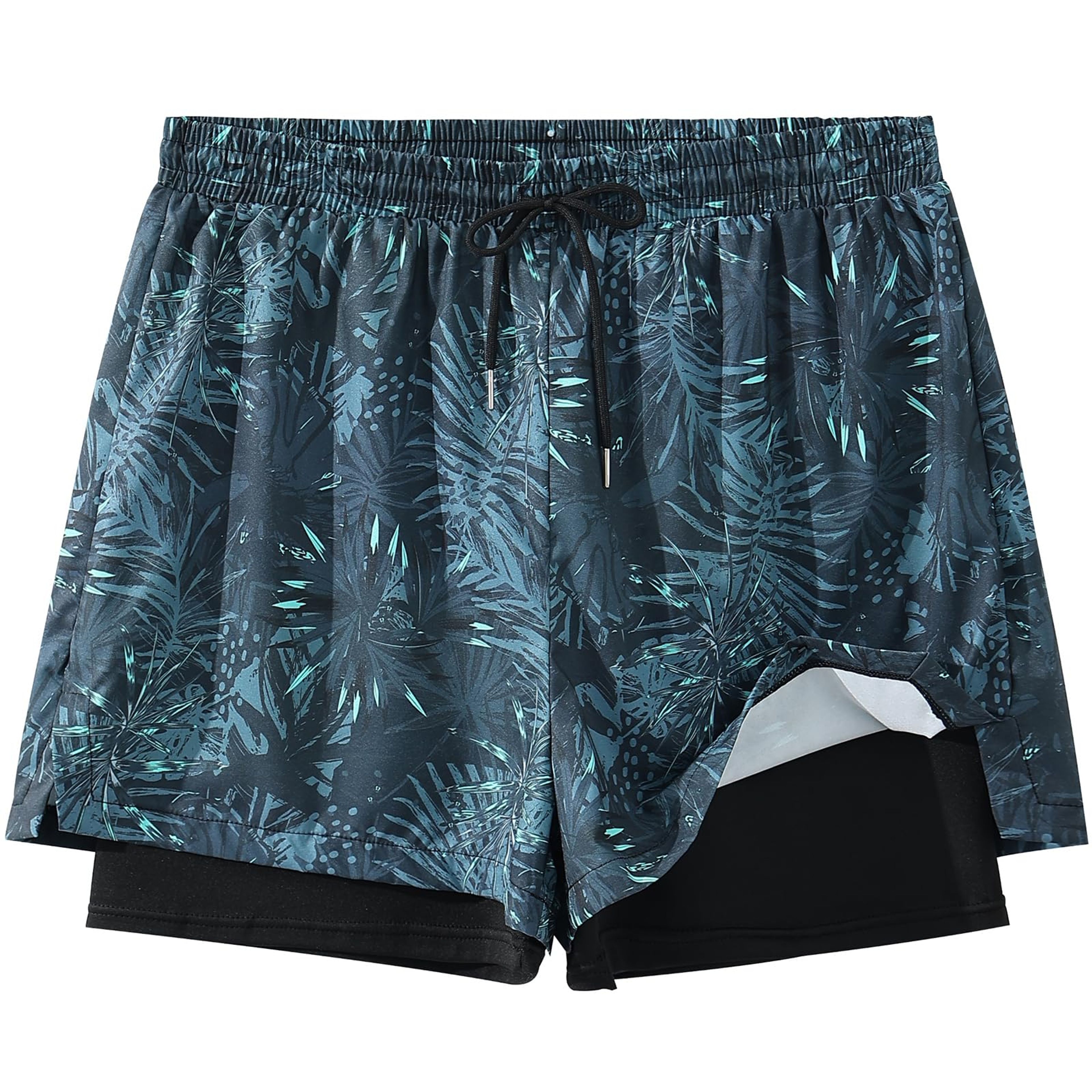 Men's 5" Quick Dry Swim Trunks Stretch Vibrant Prints Anti-Slip Liner