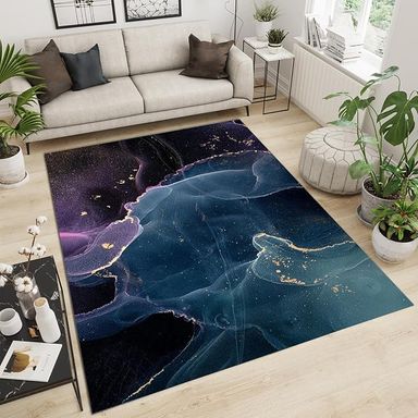 Amazon.com: IMEIQI Blue Purple Dreamy Area Rug, Abstract Gorgeous Bedroom Rug, Corridor Rug Pet Friendly Eco-Friendly Washable Durable for Living Room Dining Room Study Girls Room Office Dorm - 36" W x 48" L : Home & Kitchen