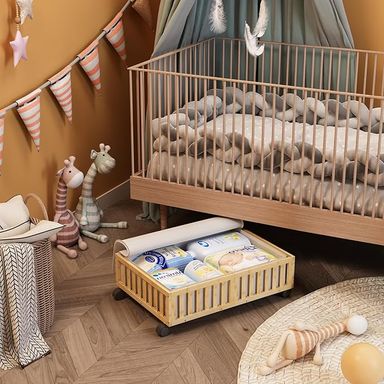 Amazon.com: Bamboo Under Bed Storage Containers with Wheels, Rolling Under the Bed Shoe Storage Bins, Wood Stackable Underbed Drawers with Bag Organizer for Bedroom Closet Clothing Sweater Under Crib Toy Black : Home & Kitchen