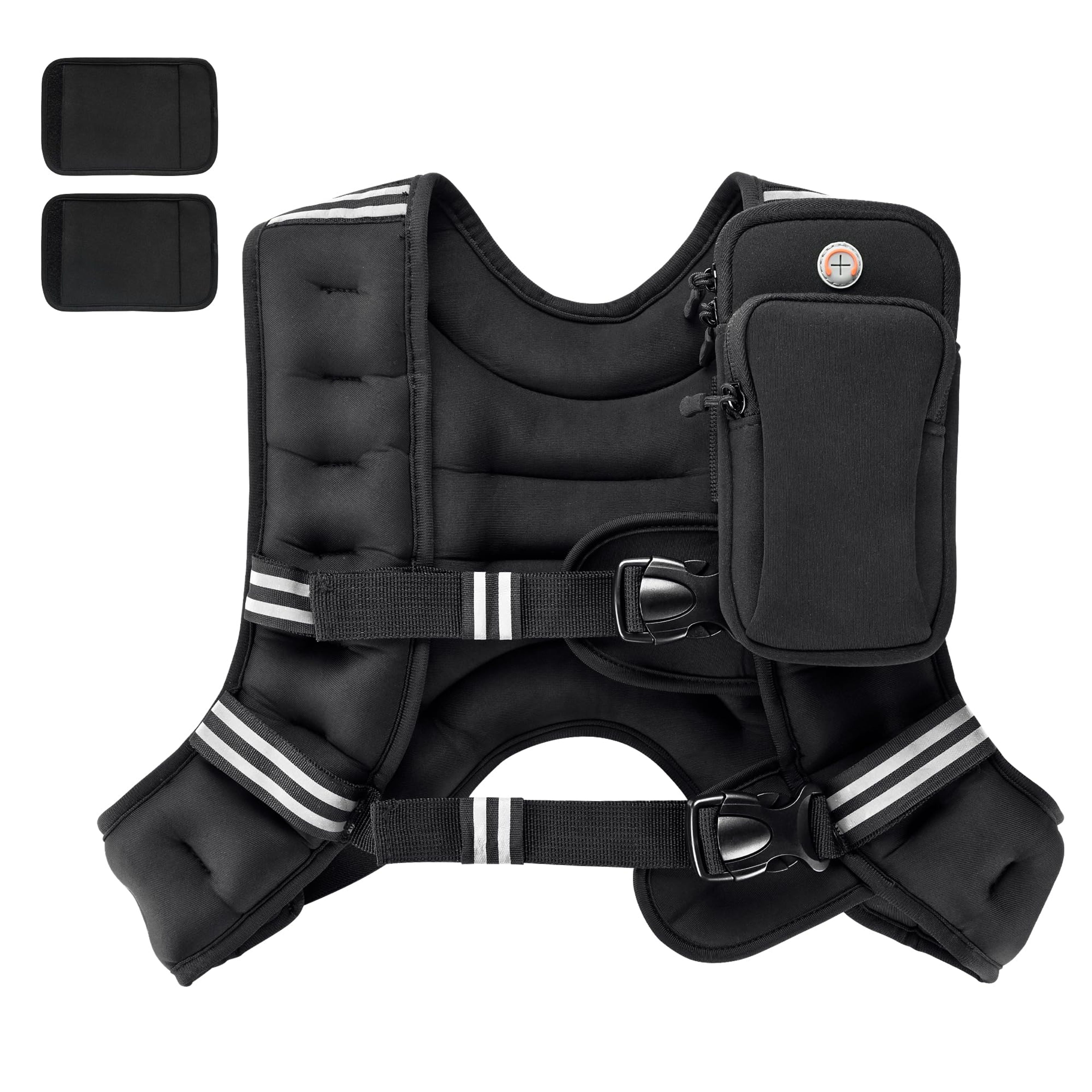 PACEARTH 25lb Adjustable Weighted Vest for Running, Walking & Strength Training - Black