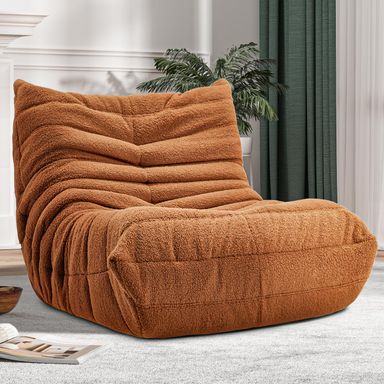 Bean Bag Chair Big Sofa Beanbag Chair for Adults Fireside Chair Bean Bag Lounger with Memory Foam Filled for Home,Apartment or Gaming Venue(Brown Teddy)