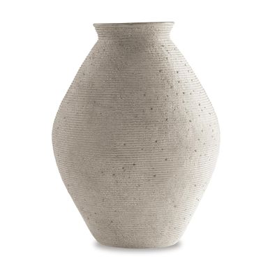 Signature Design by Ashley Hannela 17" Modern Distressed Polyresin Vase, Antique Tan 17 inch Tan