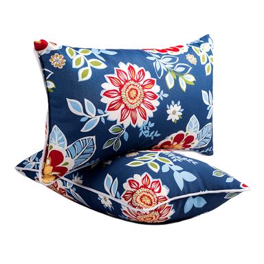 JMGBird Outdoor Pillows Waterproof Set of 2 Outdoor Throw Pillows with Insert Included 12×20 Inch Outdoor Lumbar Pillows for Patio Furniture
