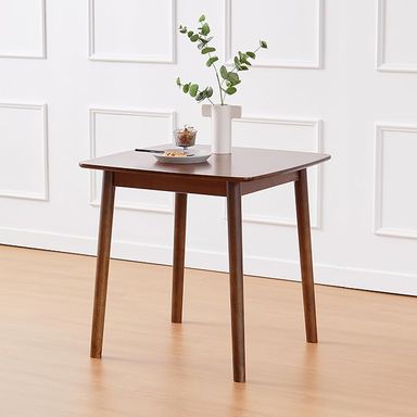 Amazon.com - Livinia Aslan 29.5" Malaysian Oak Square Wooden Dining Table/Small Solid Wood Kitchen Desk (Walnut) - Tables