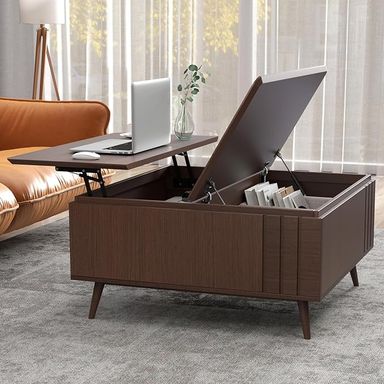 Amazon.com: JOINICE, Lift Top Coffee Table with Storage,Large Square Coffee Tables for Living Room,Mid Century Modern Center Table for Home Office, Dark Walnut : Home & Kitchen