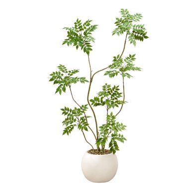 Artificial Mahonia Fortunei Tree 6ft,Tall Fake Plant Artificial Sumac Tree, Faux Plants Indoor Fake Plants Decor with Pots for Home Office Bathroom Bedroom Living Room Decorations Housewarming 6ft Green