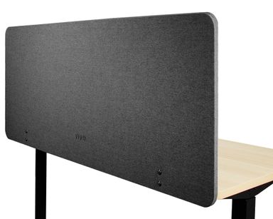 VIVO Clamp-on/Screw-on 60 x 24 inch Privacy Panel, Sound Absorbing Cubicle Desk Divider, Acoustic Partition, Dark Gray, PP-1-V060D 60" Dark Gray