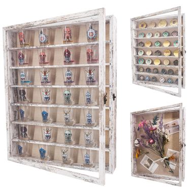 FramePro 40x50 3D Shadow Box Frame with Removable Shelves, Deep Frame 16x20 Display Case for Collector, Keepsake Coins Military Medals Pins Wedding Flowers-White White 16x20"(40x50cm)