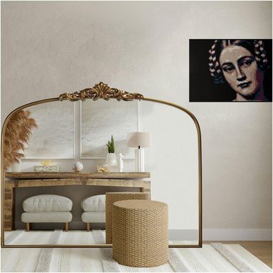 Vintage Gold Ornate Baroque Mirror - 36"X30" Arched Antique Brass Mirror with Full Metal Frame - Ideal for Entryway, Fireplace, Living Room, Hallway or Wall Decor 30"L x 36"W Vintage Mirror