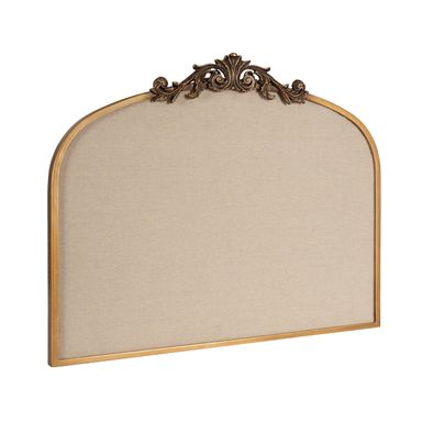 Kate and Laurel Arendahl Wide Decorative Arch Pinboard; 30 x 24; Gold; Framed Arched Ornate Vintage Cork Board for Use as Motivational Vision Board or Wall Organizer 24" x 30" Gold