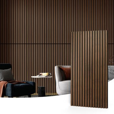 Art3d 2-Pack Acoustic Wood Slat Wall Panels for Interior Decor, 3D Fluted Sound Absorbing Wood Paneling for Accent Wall Ceiling Kitchen Living Room Bedroom Office, 47.2 x 23.6 inch Dark Walnut 2pcs - 47.2＊23.6in. Dark Walnut