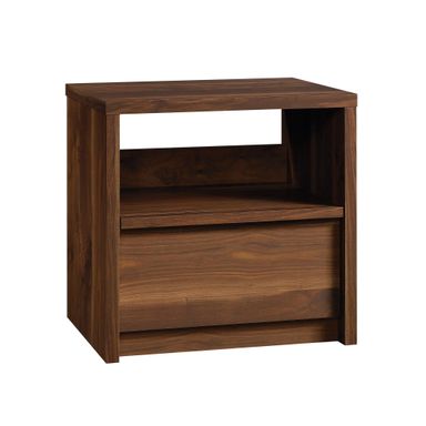 Sauder Harvey Park Night Stand with Easy Gliding Drawer, Walnut Bedside Table - Grand Walnut Finish