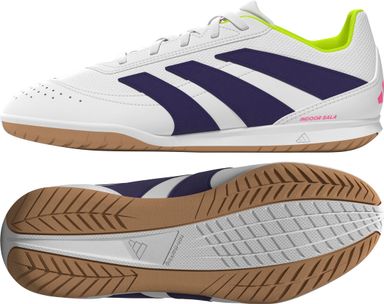 adidas Originals Kids' Club Predator Indoor Shoes 11 Little Kid White/Collegiate Purple/Lucid Lemon