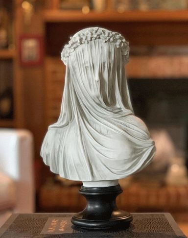 Veiled Lady Bust Veiled Maiden Bust Sculpture 9.8 inch Gothic Statue Handmade Resin Crafts Home Decor Aesthetic for Home Art Collection Ornament